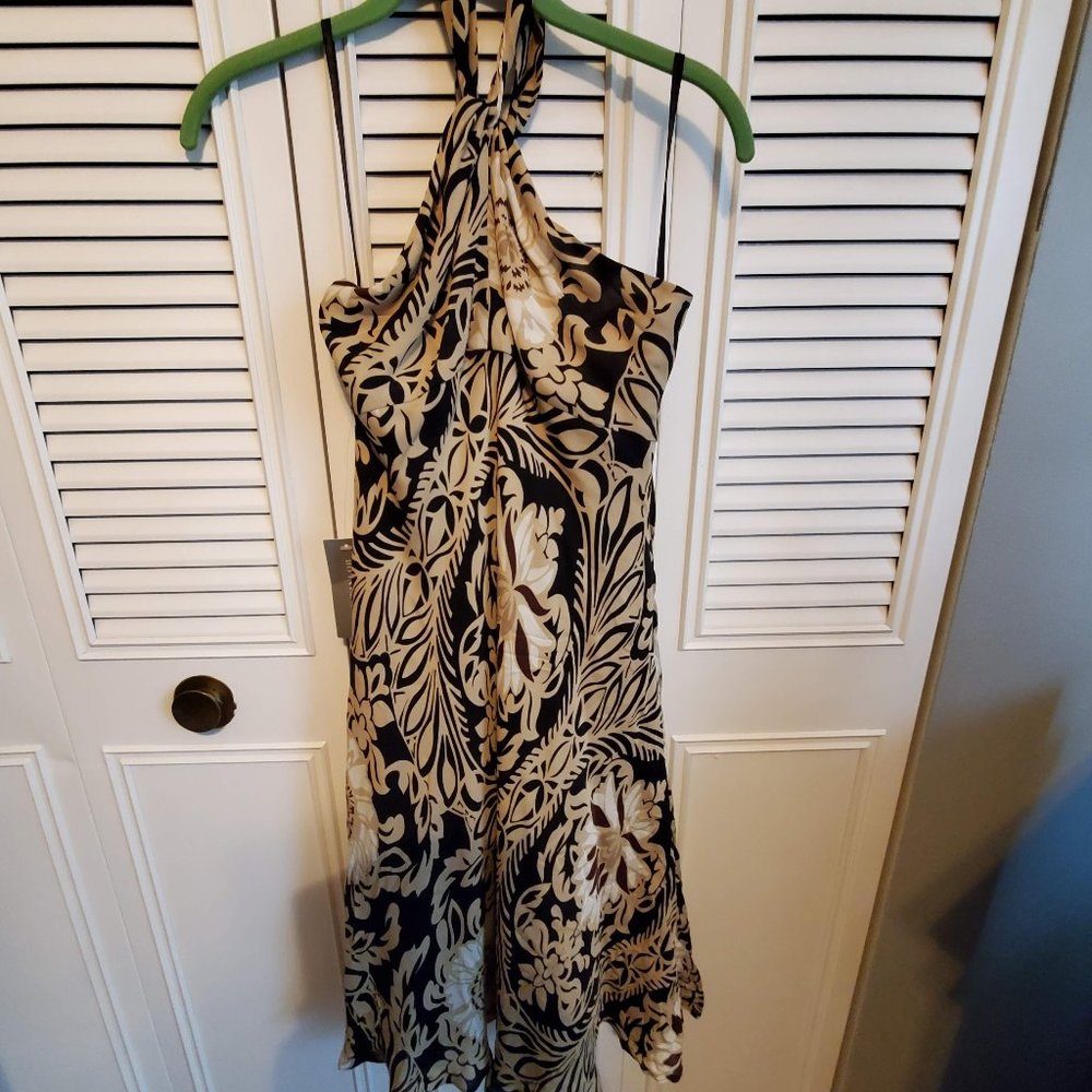 Ann Taylor brown and cream  halter dress